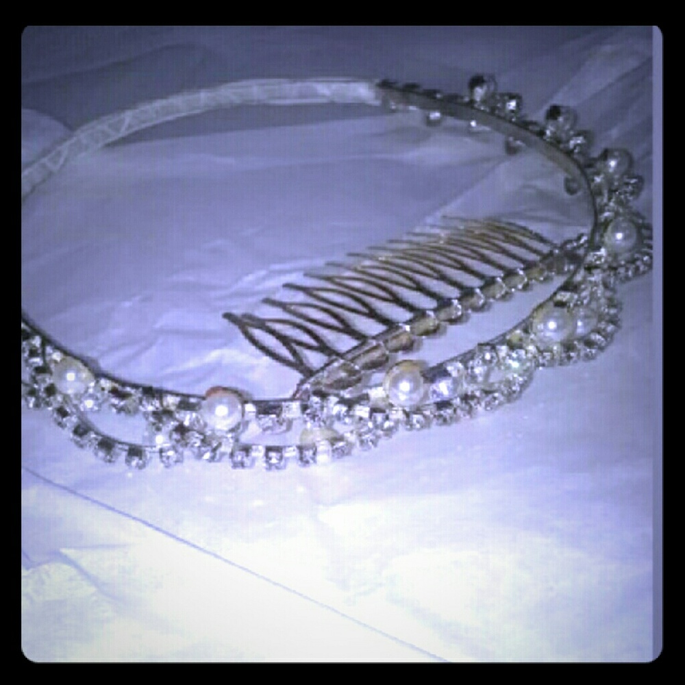 Diamond Rhinestone and Pearl Crown